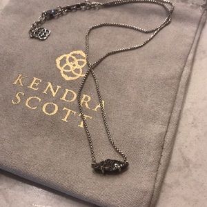 Kendra Scott short necklace platinum druzy